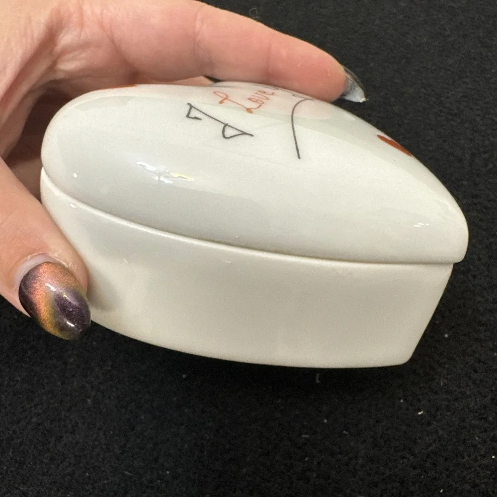 Limoges France Porcelain Heart Trinket Box 